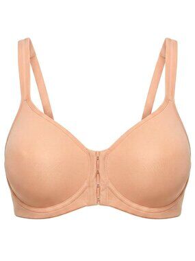Amoena Mara Pocketed Wire-Free Front Closure Mastectomy Bra Rose Nude 32A NEW